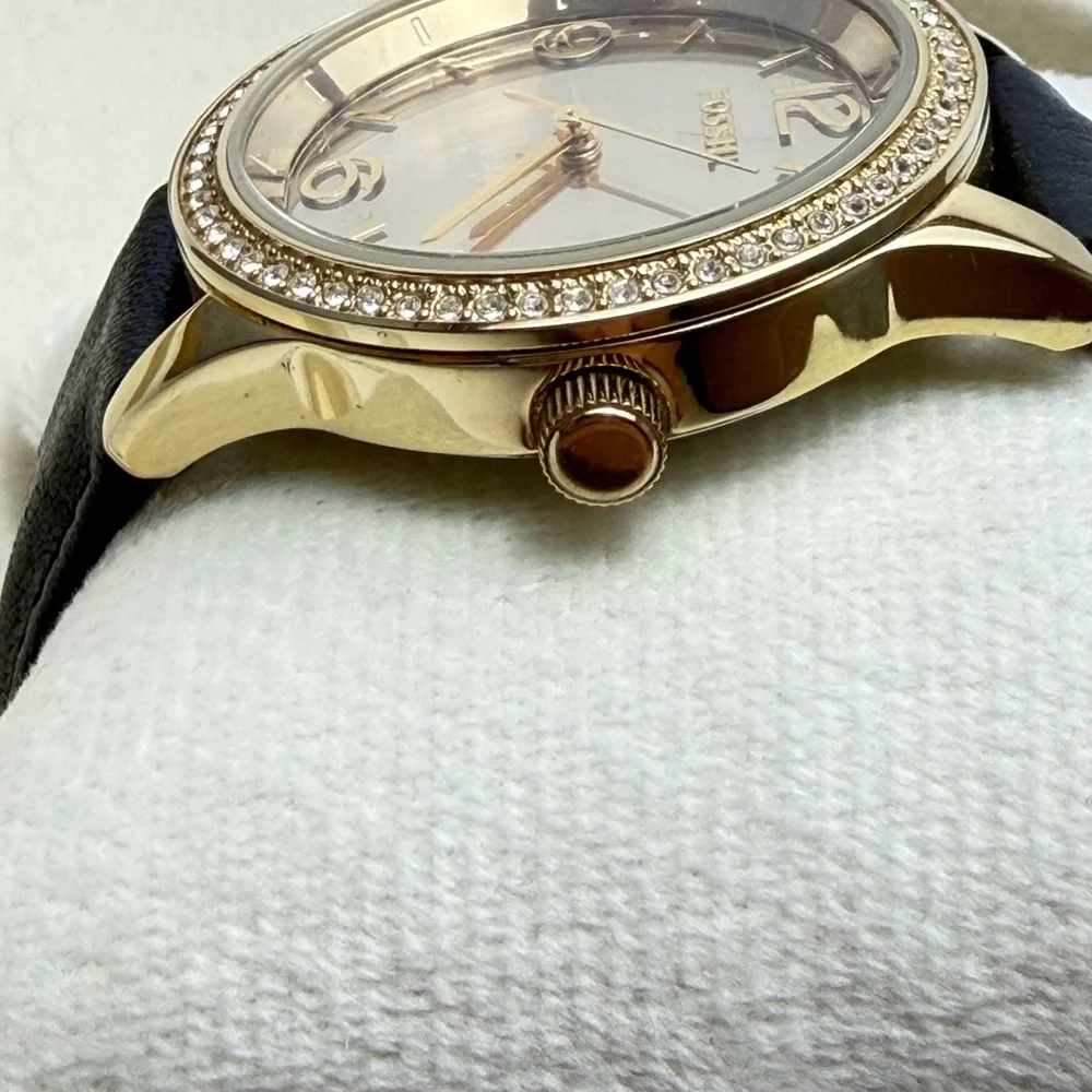 Fossil Gold-Tone Watch with Black Strap - Picture 4 of 7